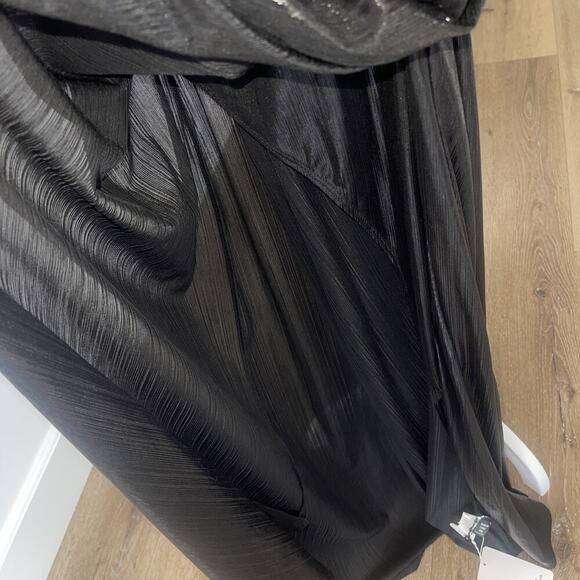 Shein Curve Sz 4XL Slinky Black Dress Sleeveless Slip Maxi Shimmer Sheer NEW - Picture 4 of 12